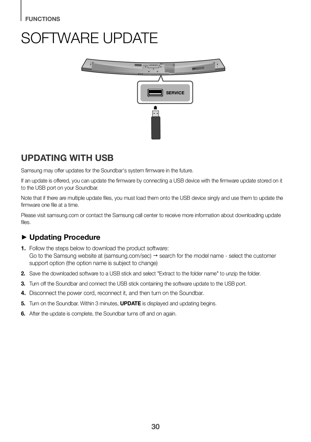 SOFTWARE UPDATE Curved HW-J7500R, HW-J7501R