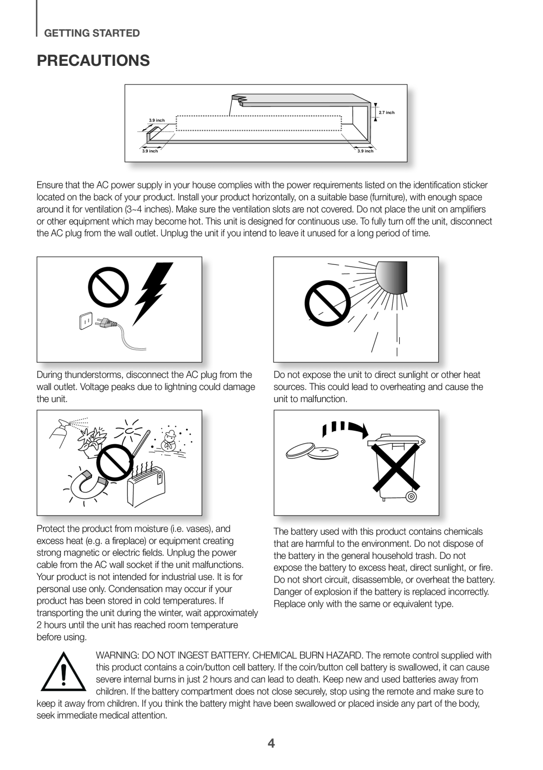 PRECAUTIONS Curved HW-J7500R, HW-J7501R