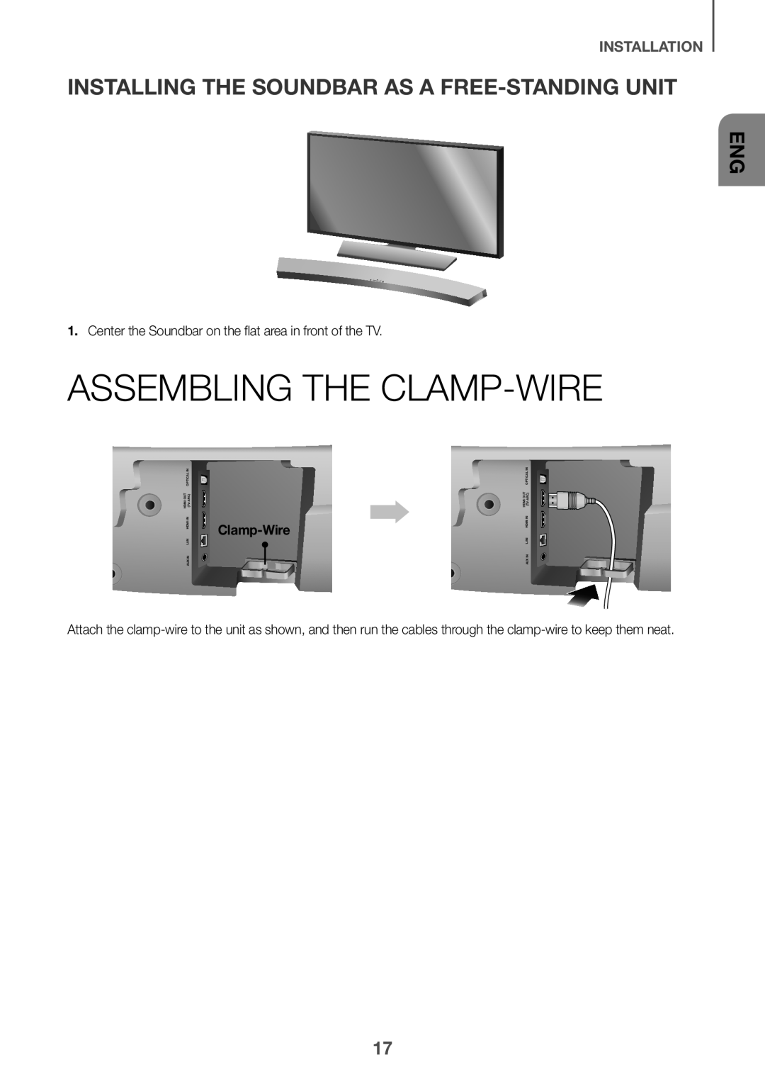 ASSEMBLING THE CLAMP-WIRE Curved HW-J7500R, HW-J7501R