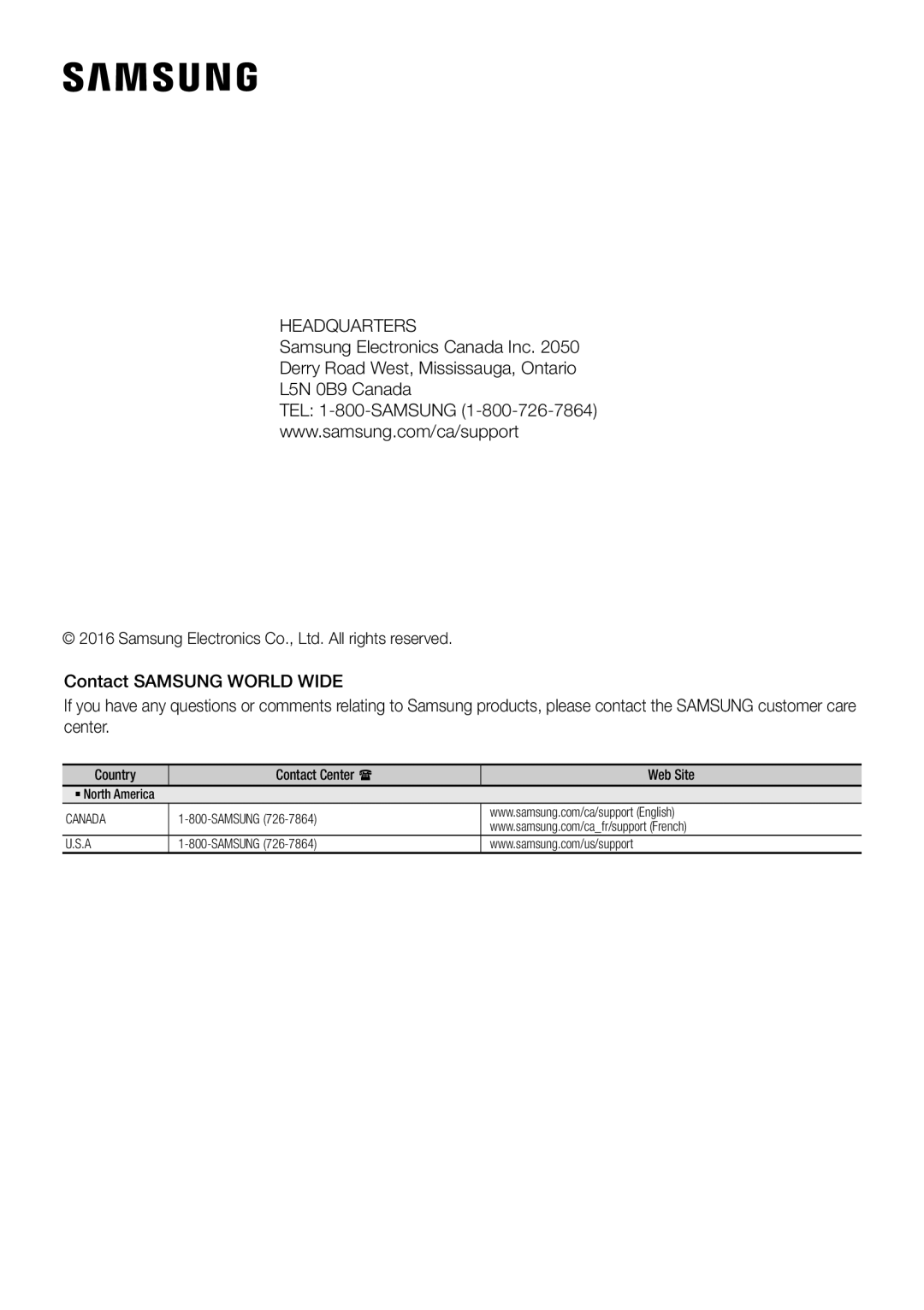 L5N 0B9 Canada Curved HW-J7500R, HW-J7501R