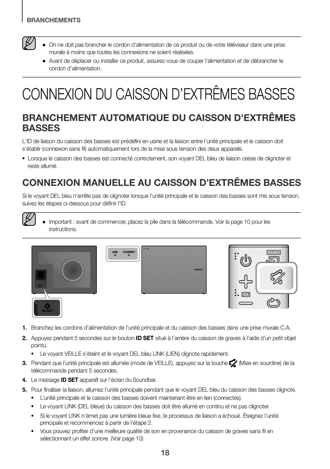 BRANCHEMENT AUTOMATIQUE DU CAISSON D'EXTRÊMES BASSES Curved HW-J7500R, HW-J7501R