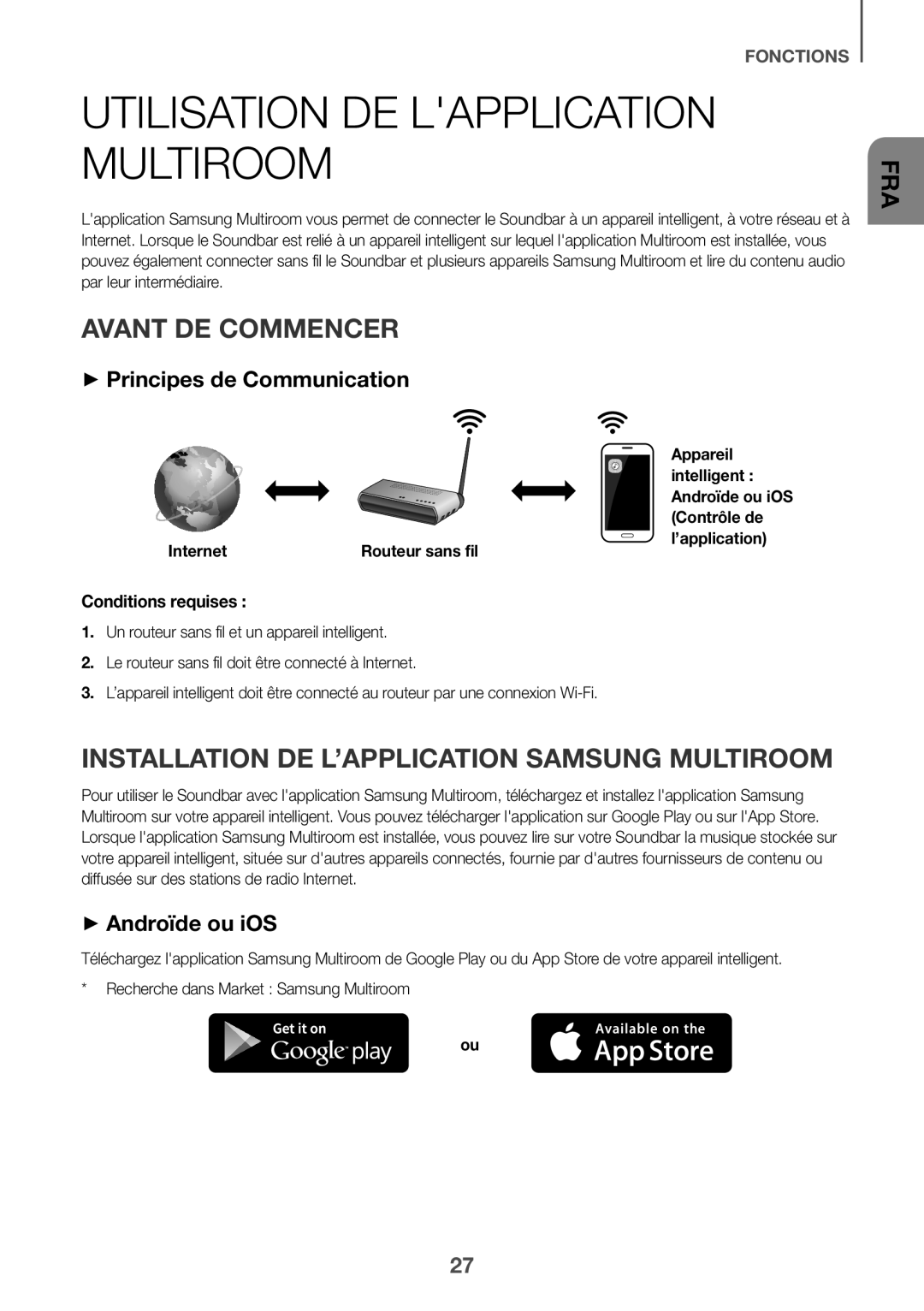 INSTALLATION DE L’APPLICATION SAMSUNG MULTIROOM Curved HW-J7500R, HW-J7501R