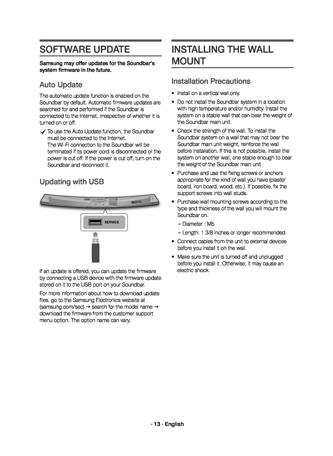 Installation Precautions Curved HW-J7500R, HW-J7501R