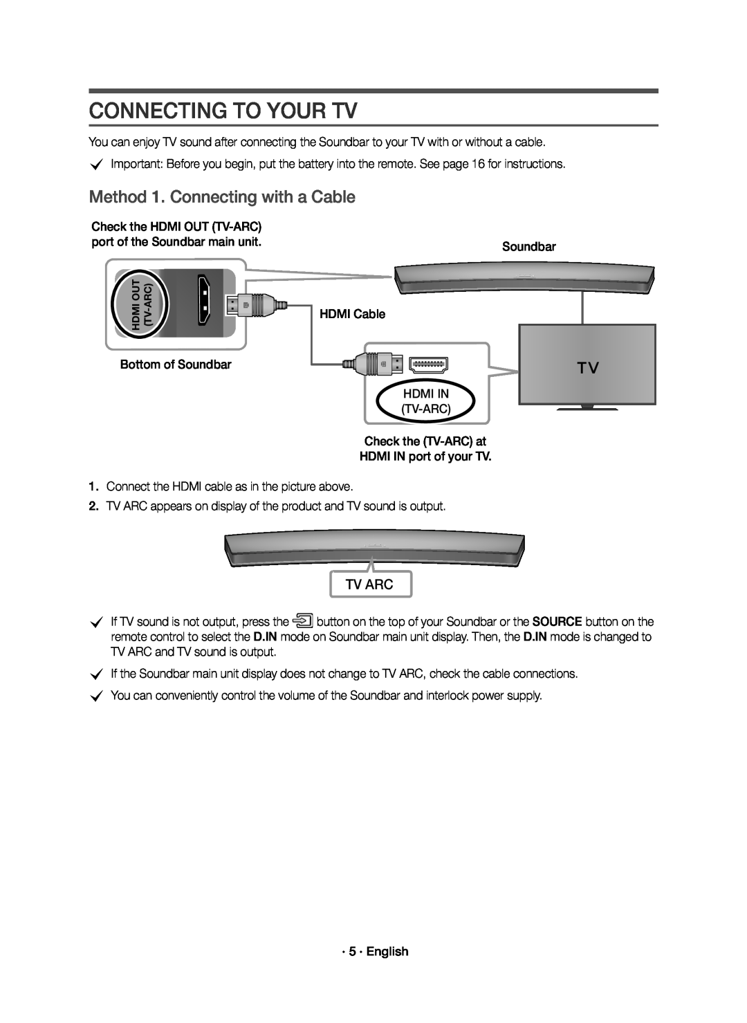 CONNECTING TO YOUR TV Curved HW-J7500R, HW-J7501R