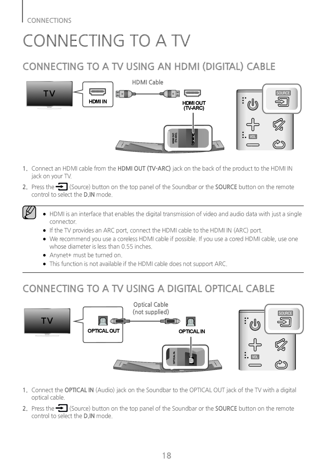 CONNECTING TO A TV Curved HW-J8500