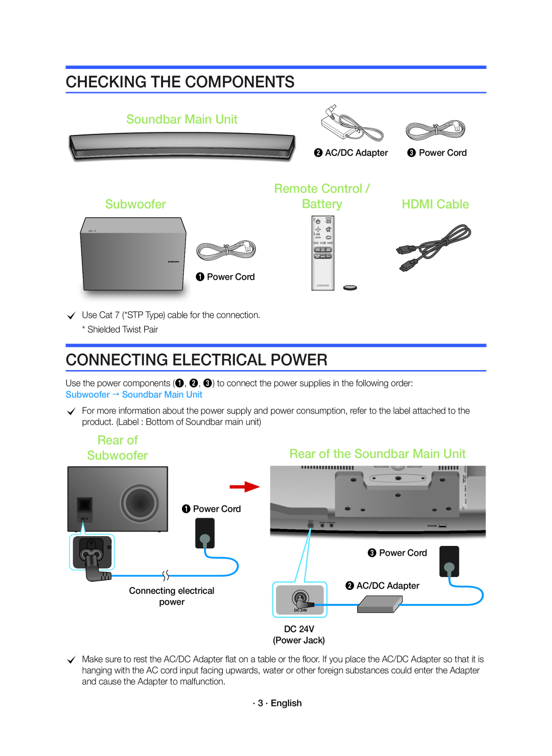 CONNECTING ELECTRICAL POWER Curved HW-J8500R