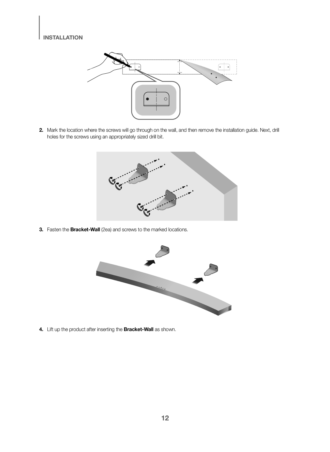 Bracket-Wall Curved HW-J6000