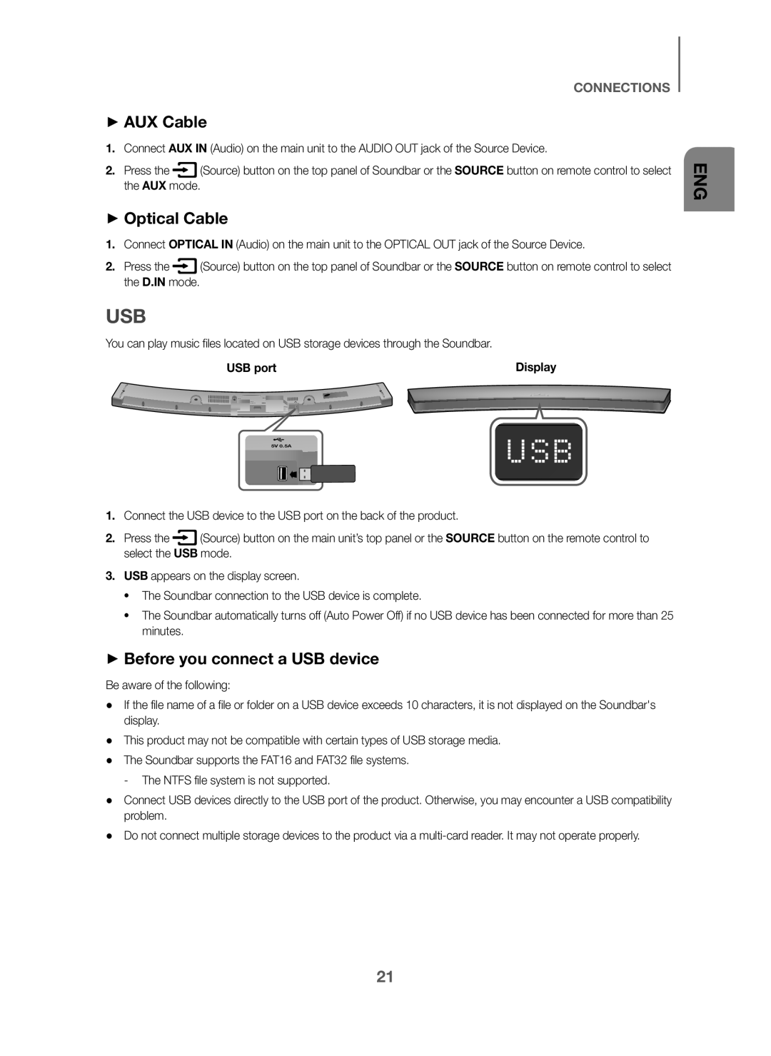 +Before you connect a USB device Curved HW-J6000