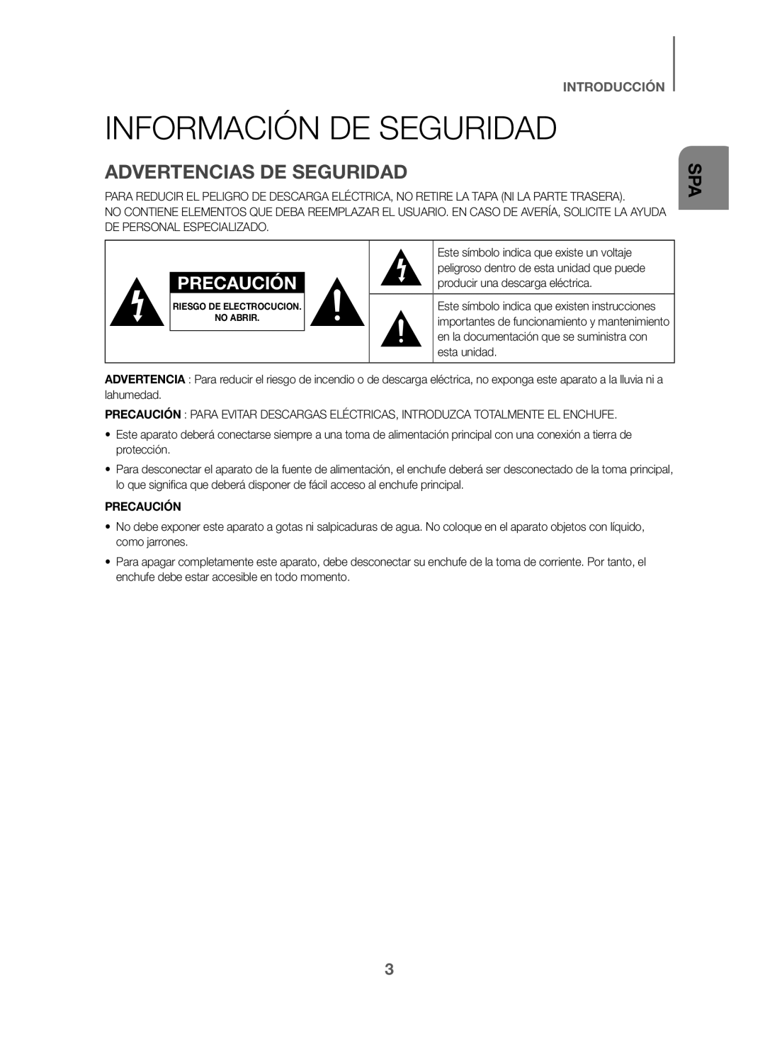 ADVERTENCIAS DE SEGURIDAD INFORMACIÓN DE SEGURIDAD