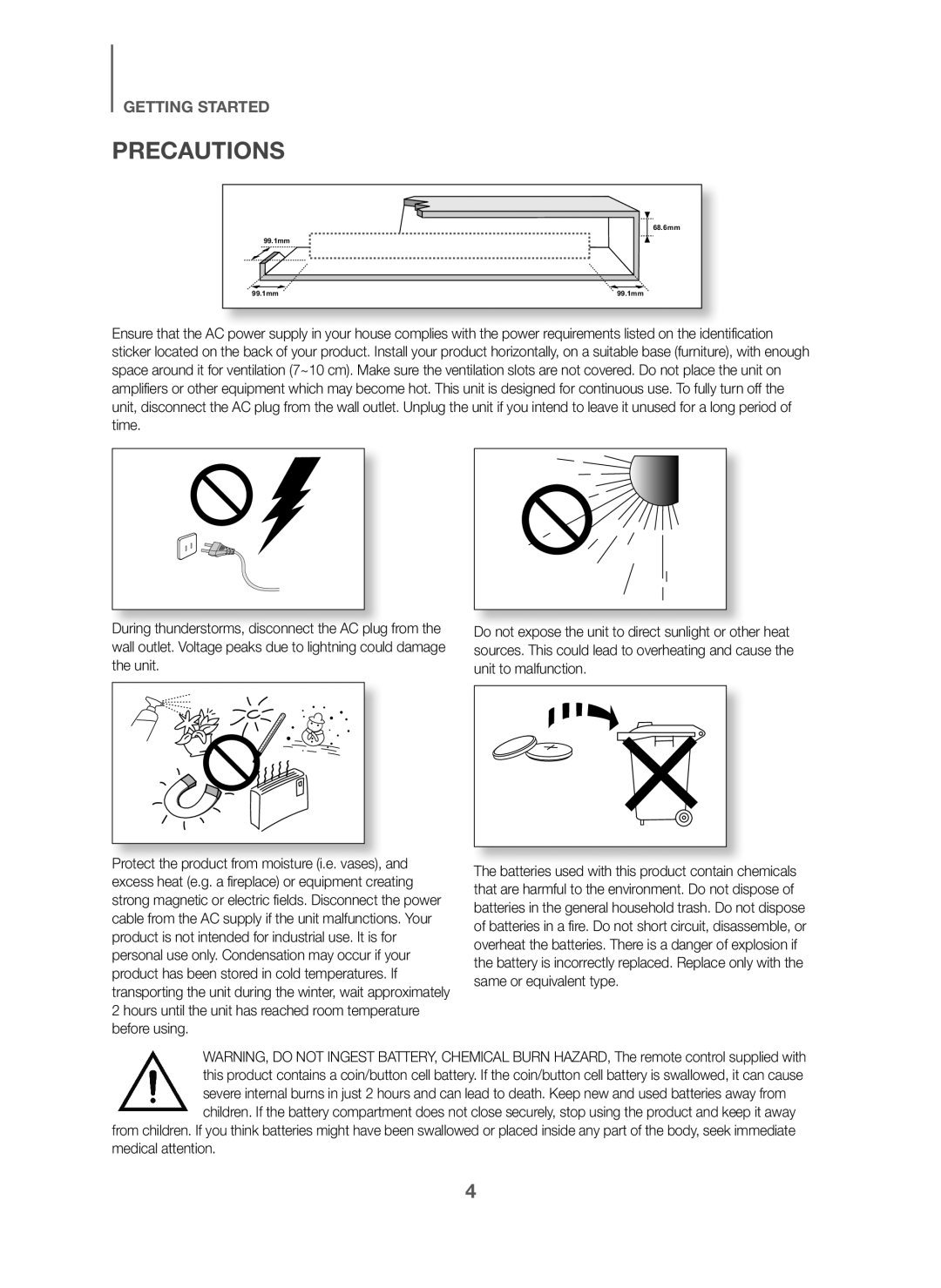 PRECAUTIONS Curved HW-J6000