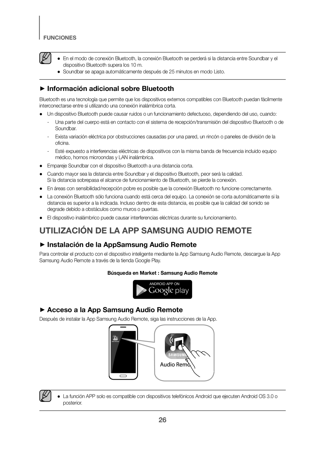 +Acceso a la App Samsung Audio Remote Curved HW-J6000