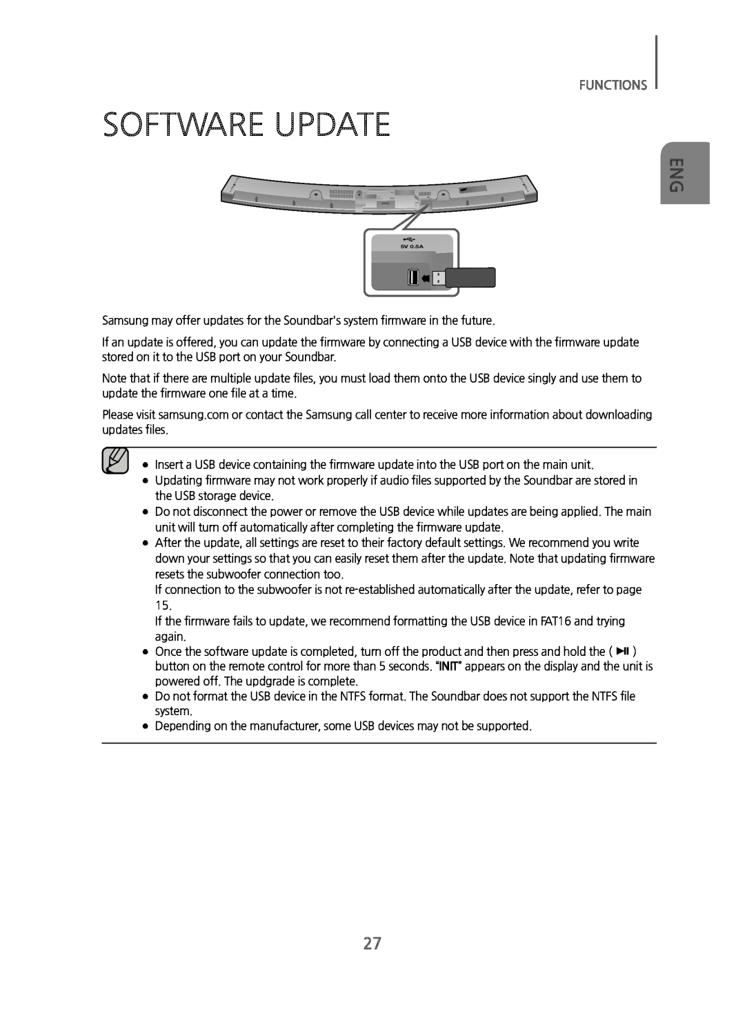 SOFTWARE UPDATE Curved HW-JM6000C