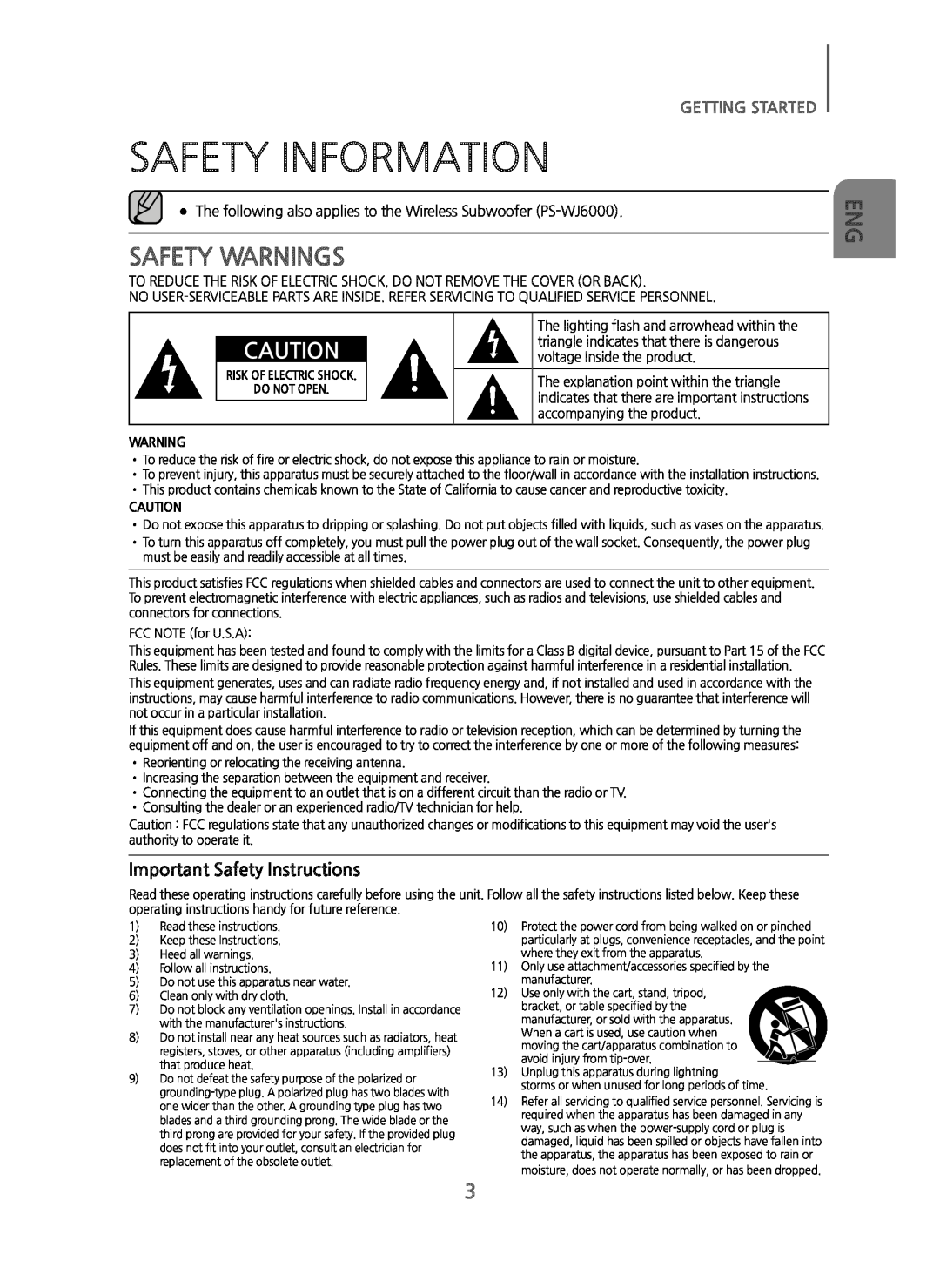 SAFETY WARNINGS Curved HW-JM6000C