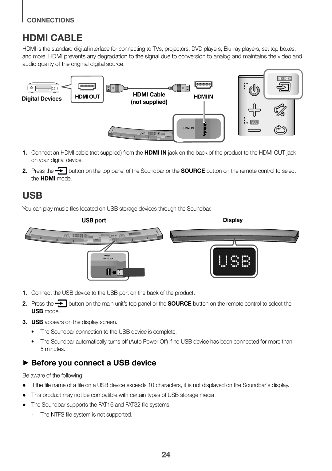 ++Before you connect a USB device Curved HW-J4000