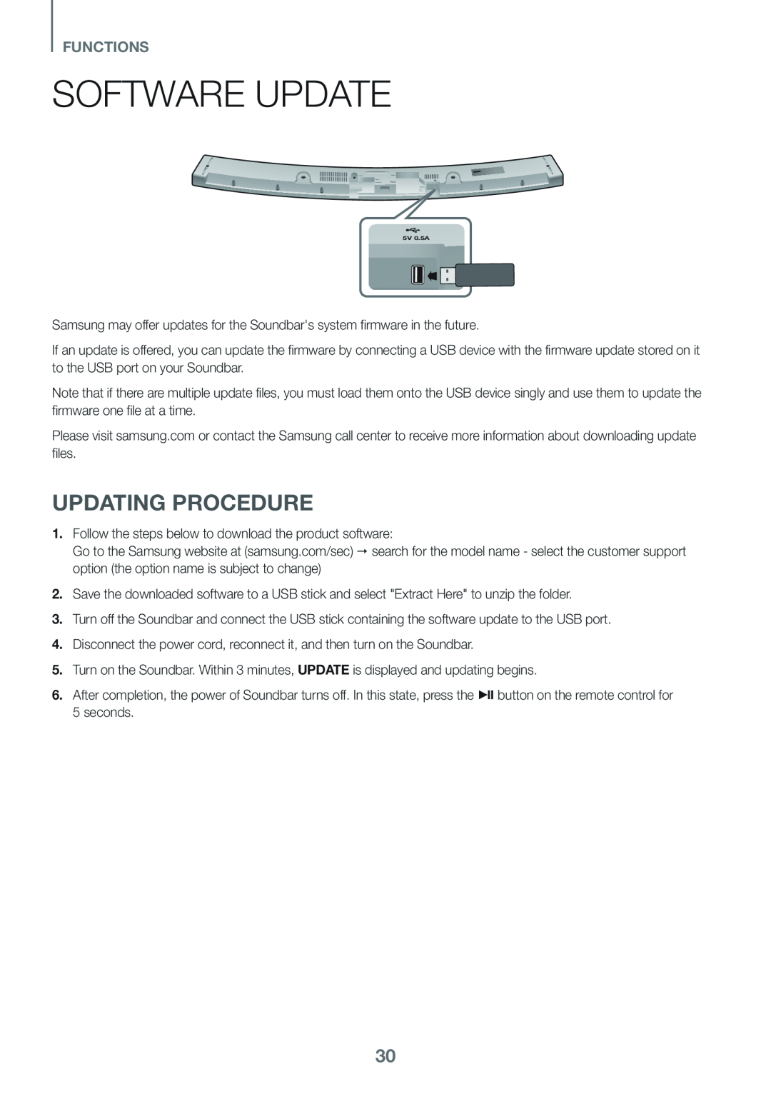 UPDATING PROCEDURE Curved HW-J4000