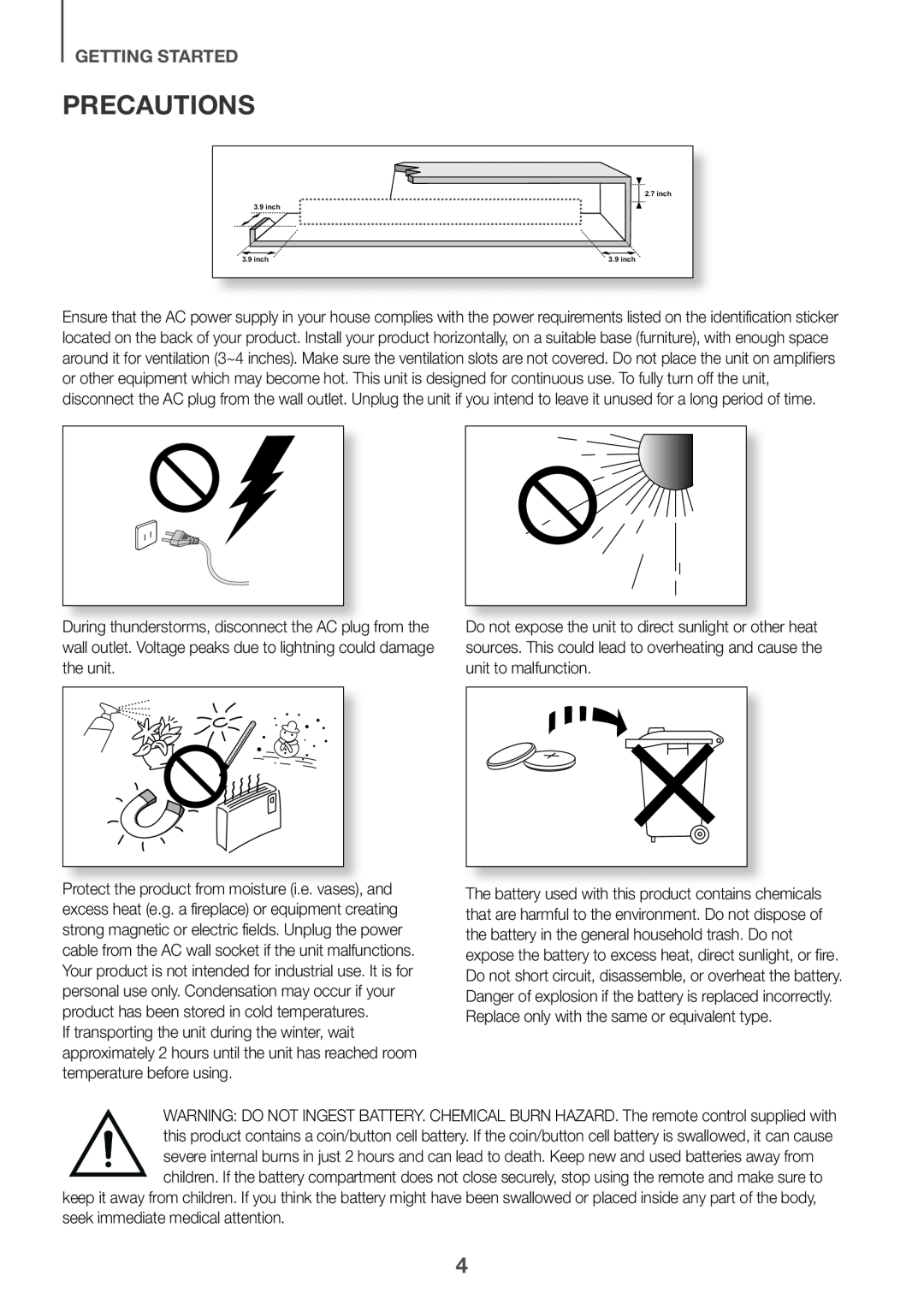 PRECAUTIONS Curved HW-J4000