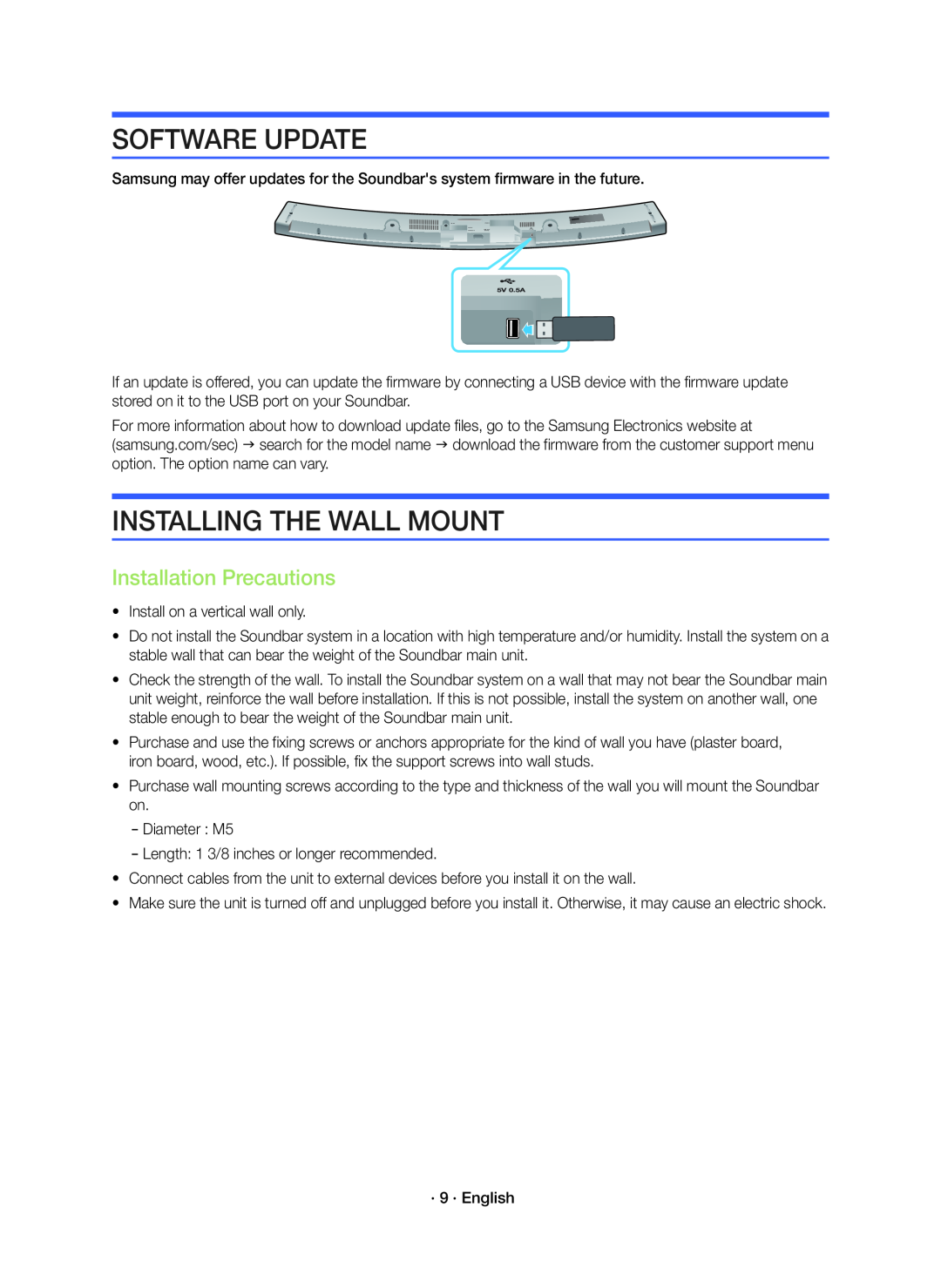 INSTALLING THE WALL MOUNT Curved HW-J4000