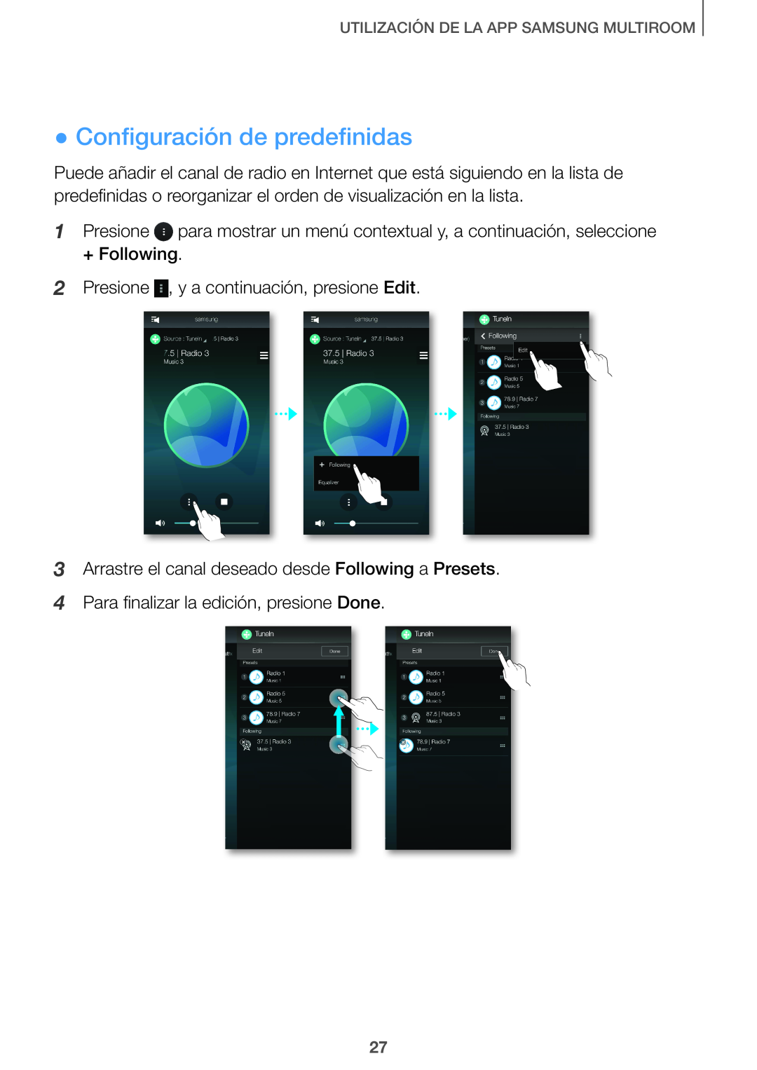 ●●Configuración de predefinidas Curved HW-J7500, HW-J7501