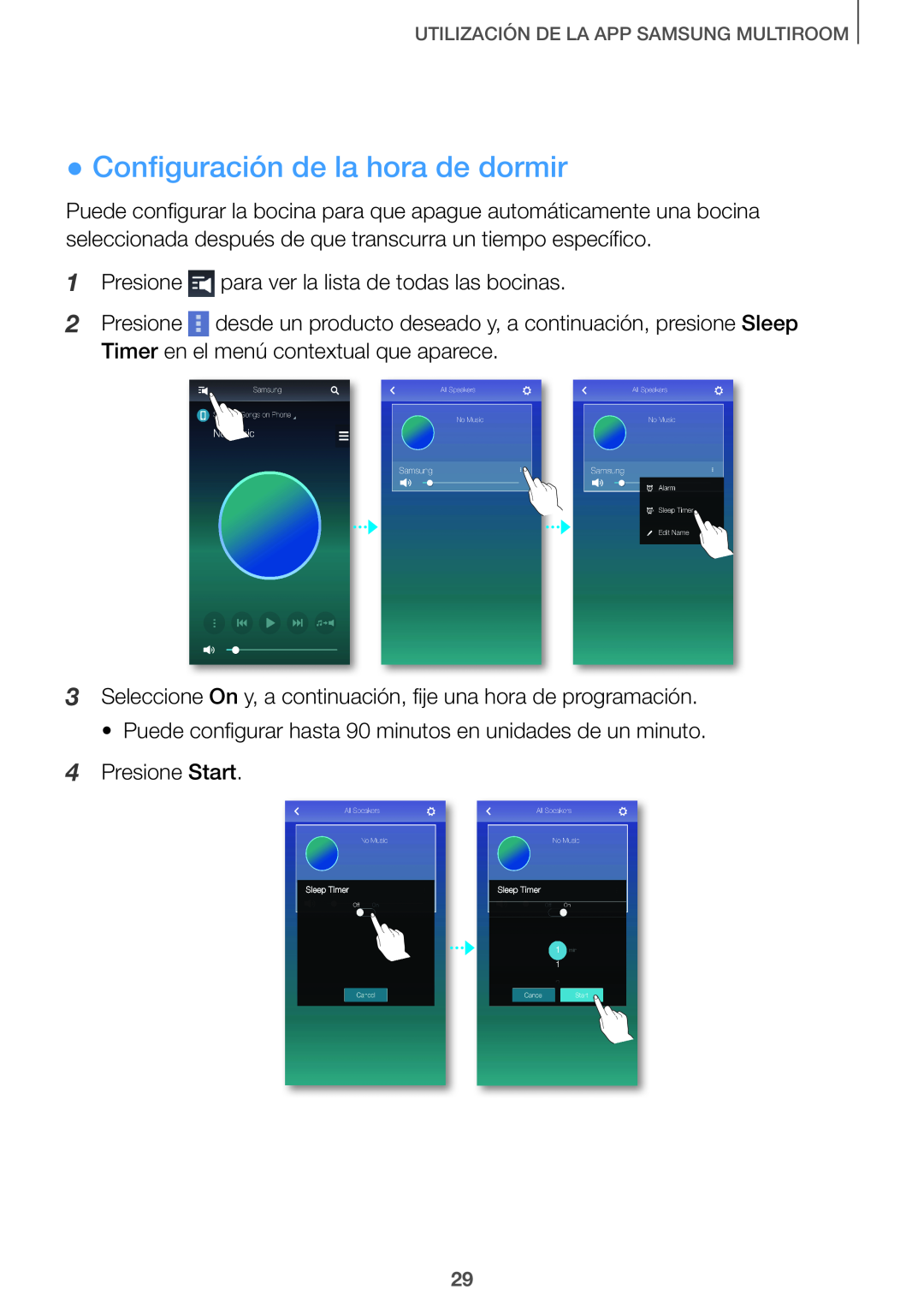 ●●Configuración de la hora de dormir Curved HW-J7500, HW-J7501