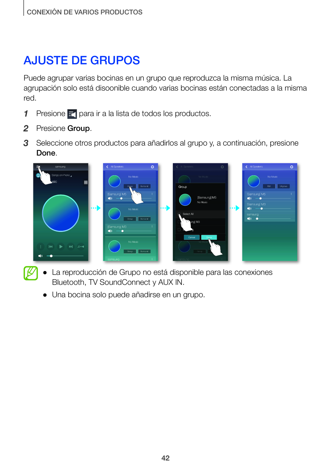 AJUSTE DE GRUPOS Curved HW-J7500, HW-J7501