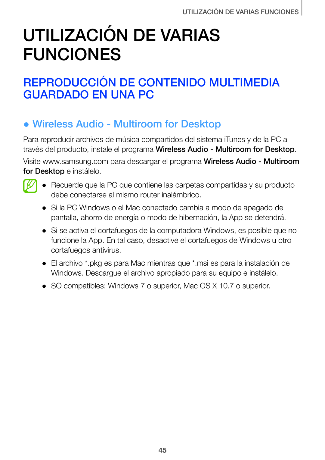 ●●Wireless Audio - Multiroom for Desktop Curved HW-J7500, HW-J7501