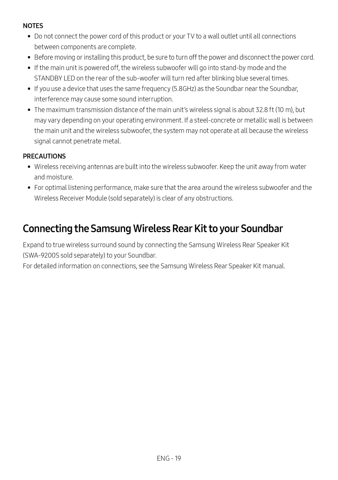 Connecting the Samsung Wireless Rear Kit to your Soundbar Standard HW-C43M