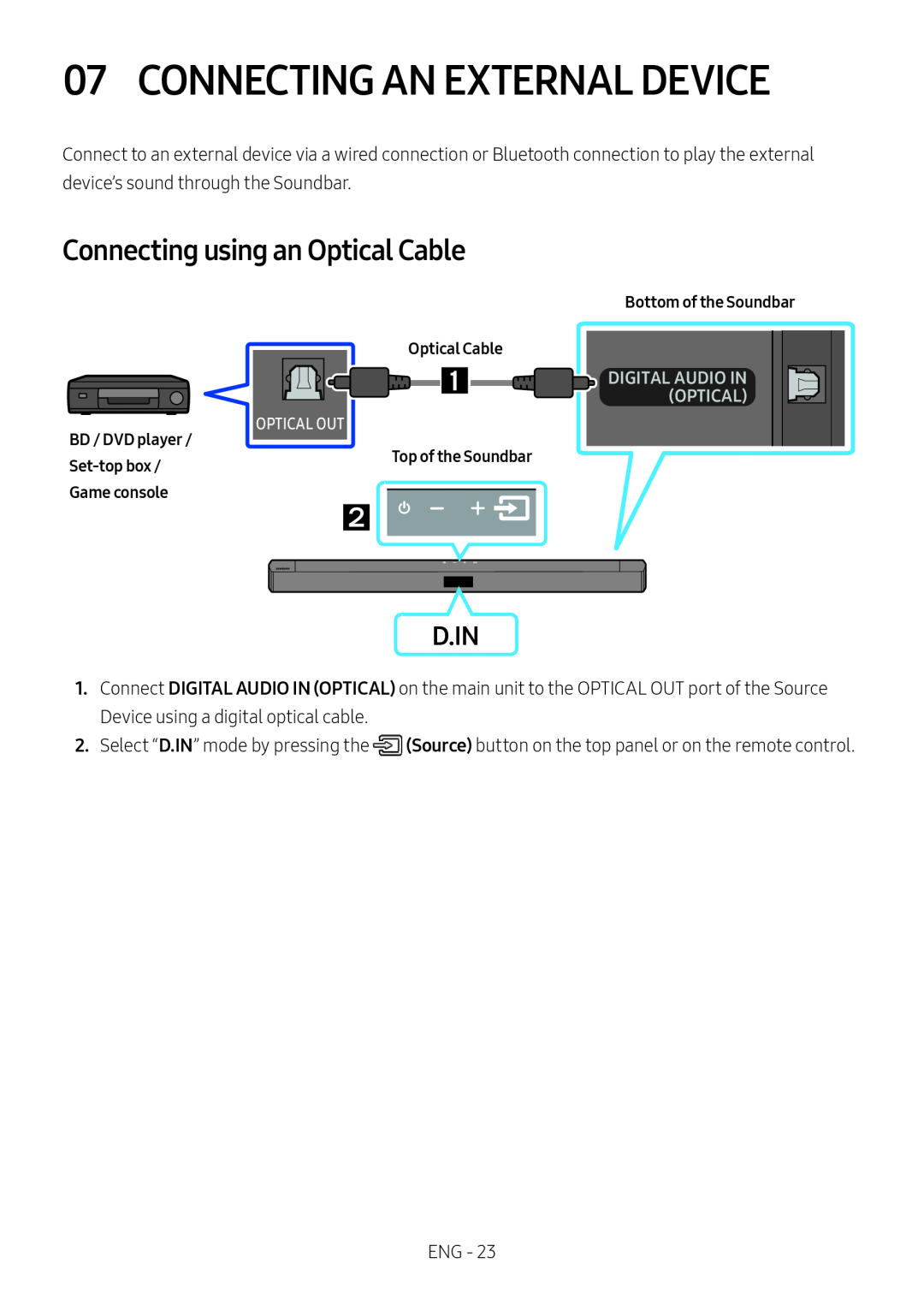 07 CONNECTING AN EXTERNAL DEVICE Standard HW-C43M