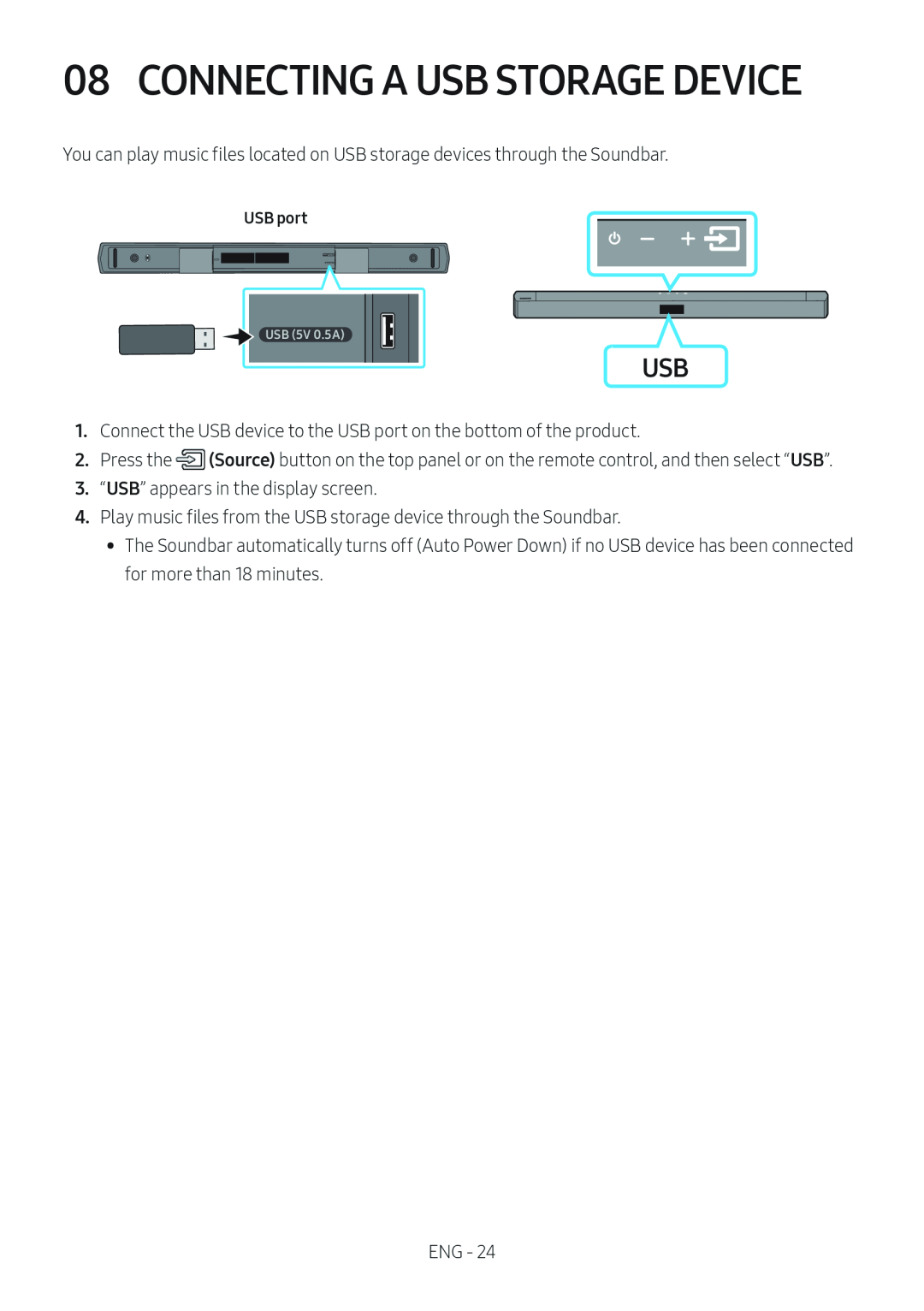 08 CONNECTING A USB STORAGE DEVICE Standard HW-C43M