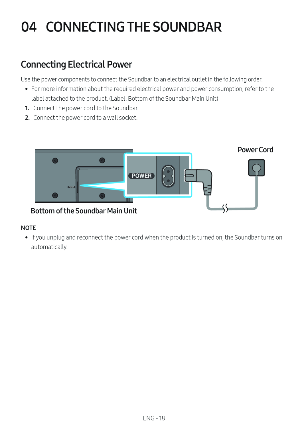 Connecting Electrical Power Standard HW-C400