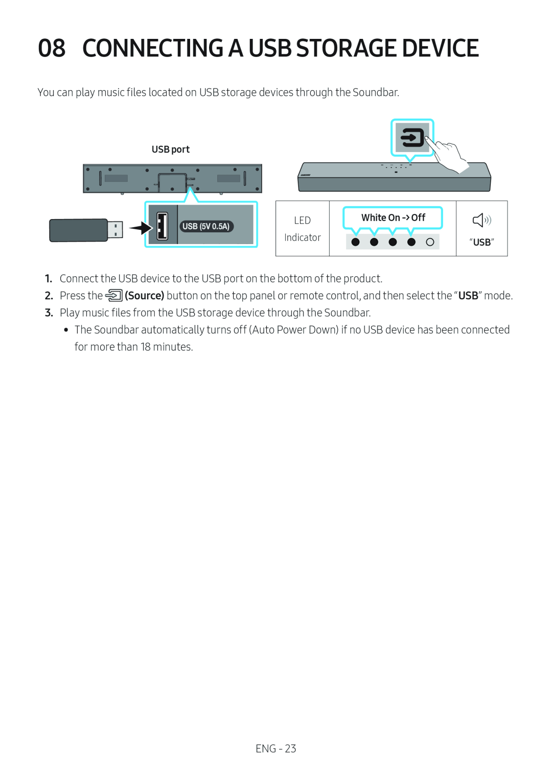 08 CONNECTING A USB STORAGE DEVICE