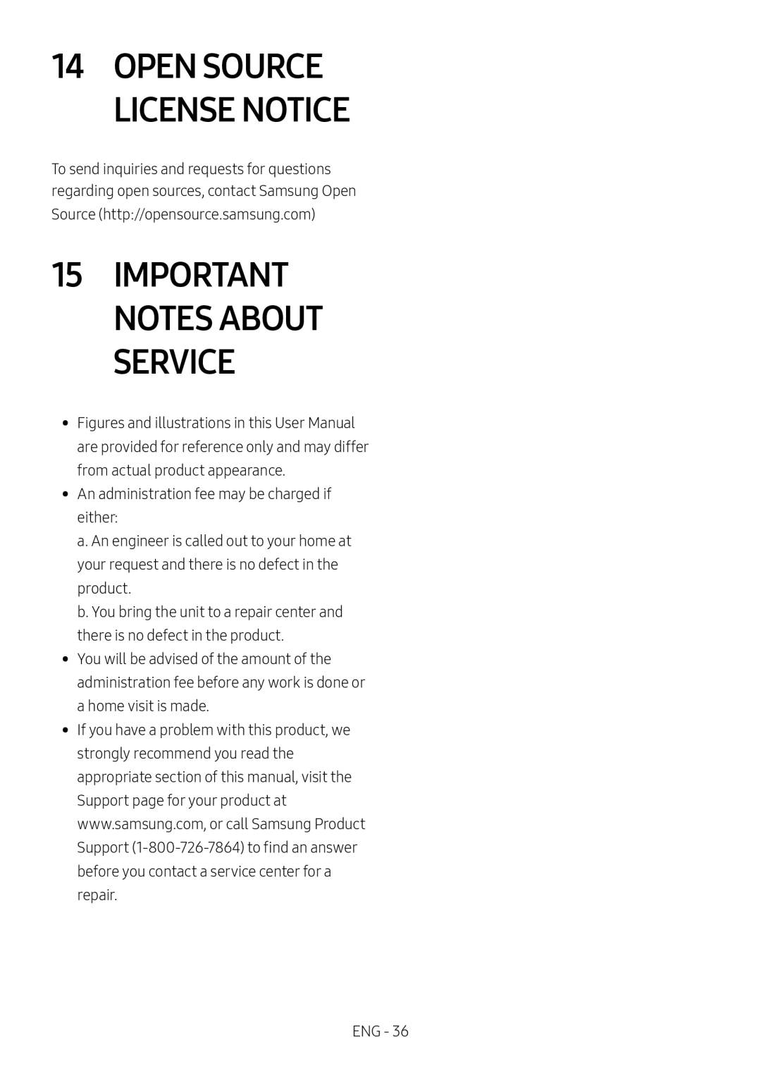 14OPEN SOURCE LICENSE NOTICE 15IMPORTANT NOTES ABOUT SERVICE