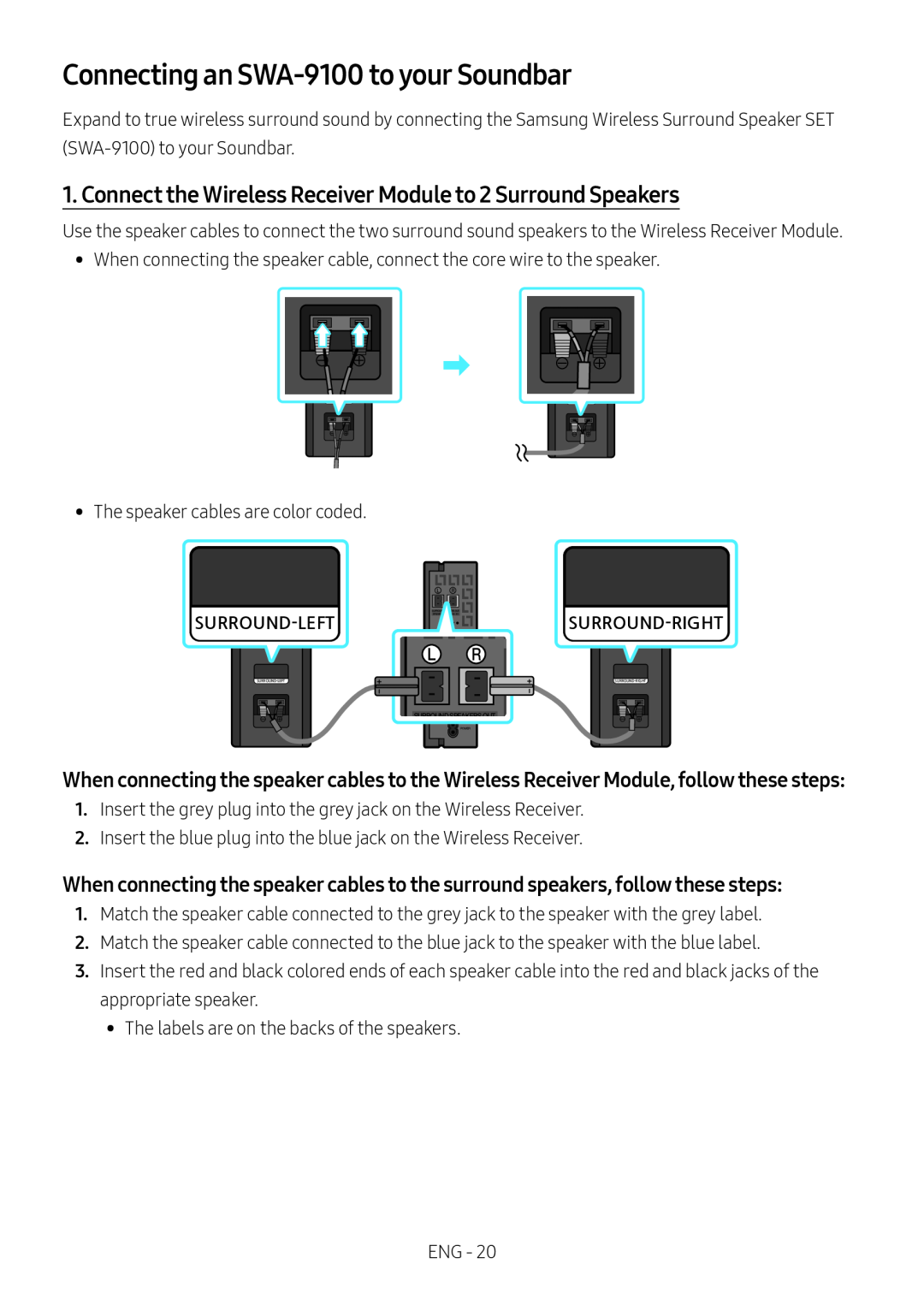 Connecting an SWA-9100to your Soundbar Standard HW-B67C