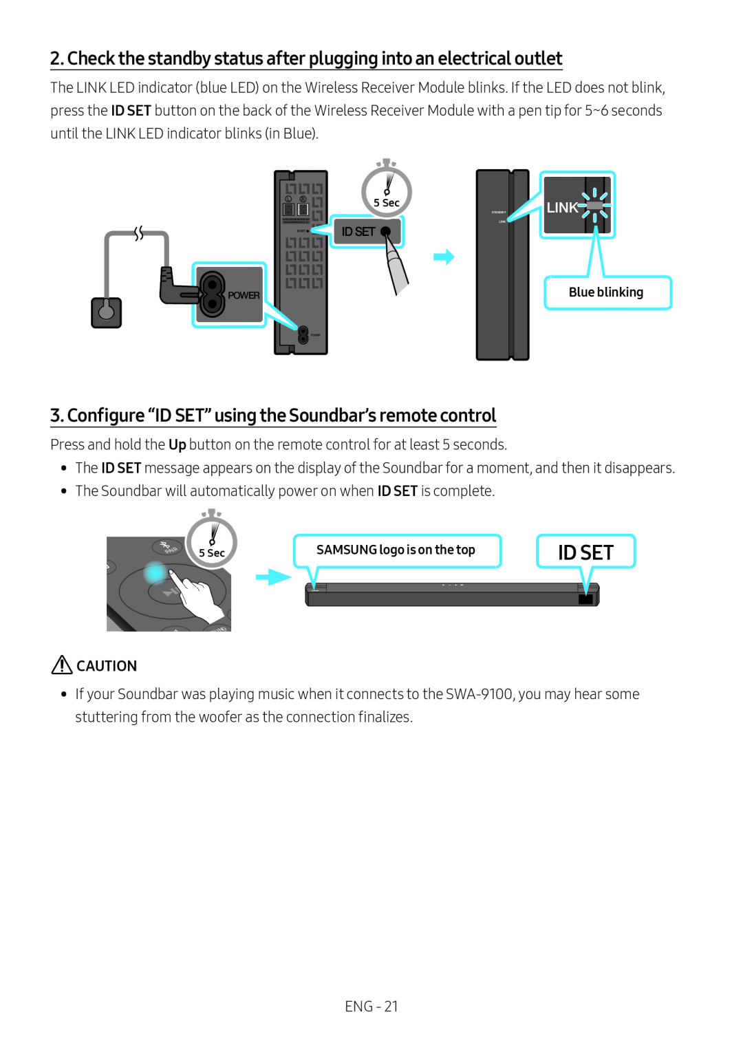 3. Configure “ID SET” using the Soundbar’s remote control Standard HW-B67C