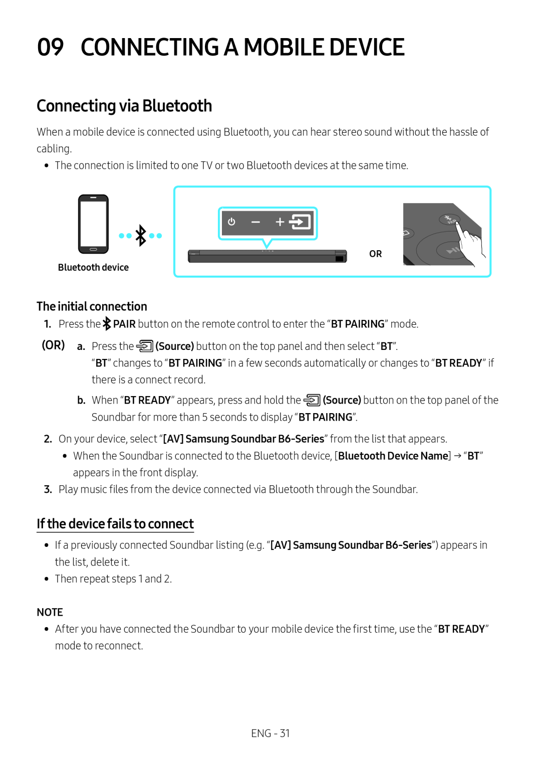 If the device fails to connect Connecting via Bluetooth