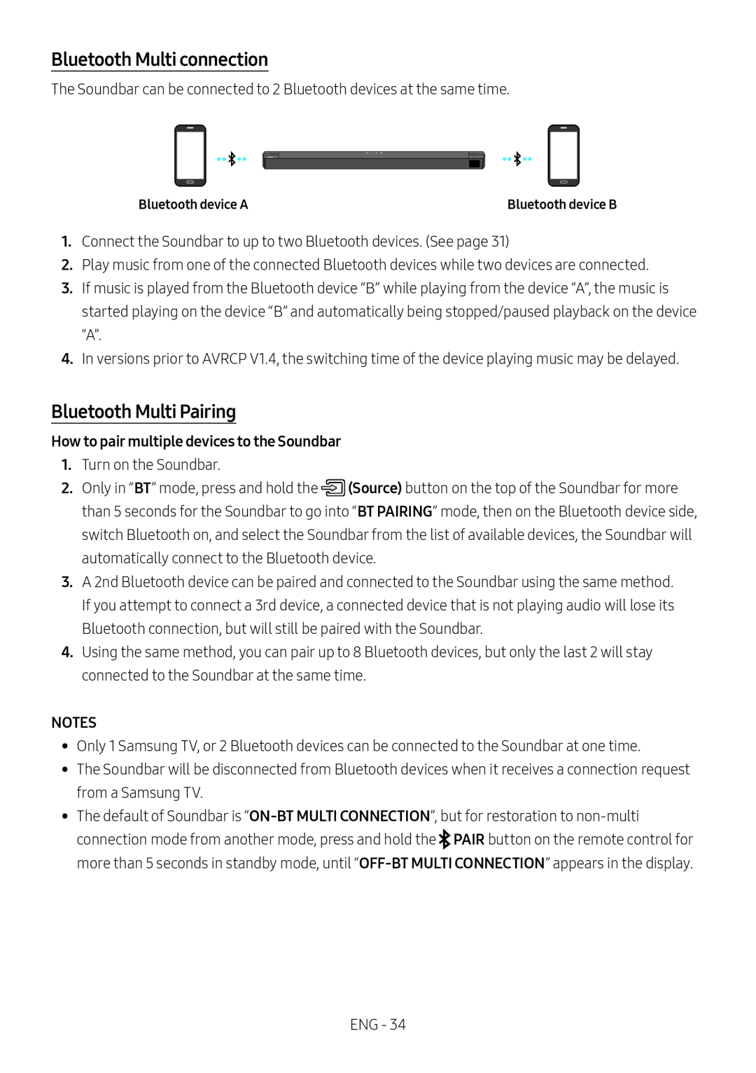 Bluetooth Multi Pairing Standard HW-B67C