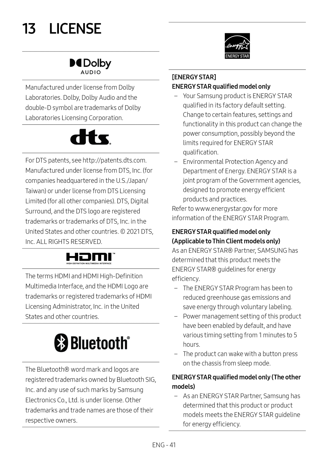 13 LICENSE Standard HW-B67C