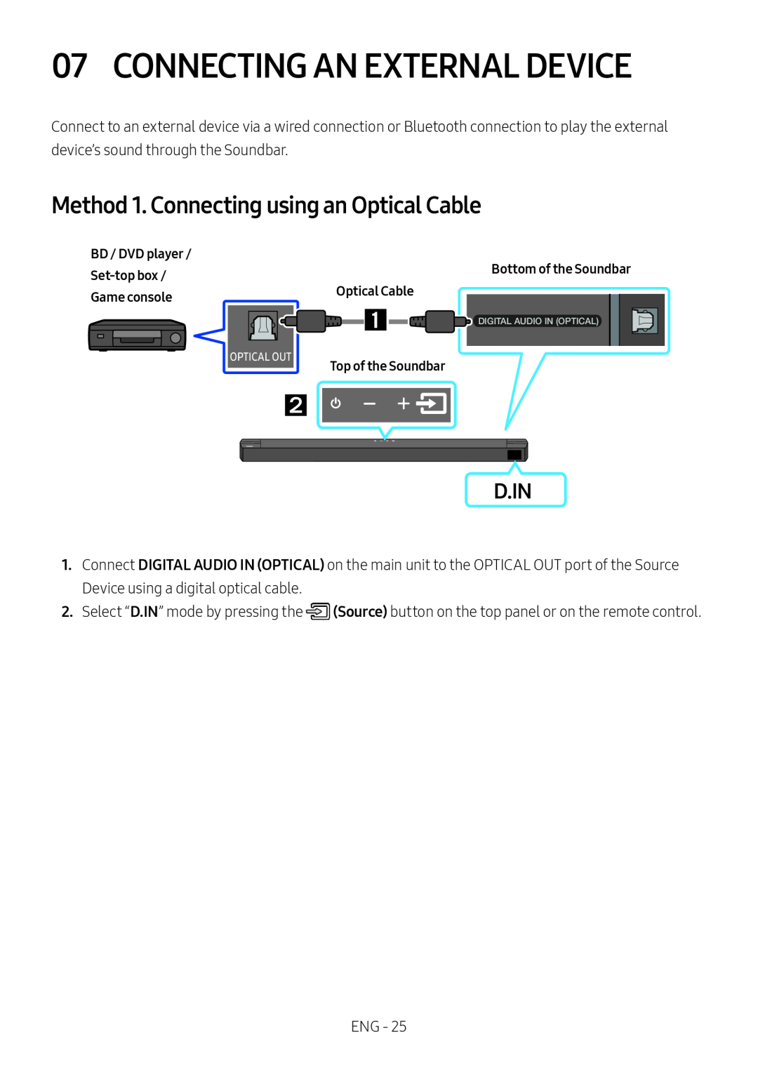 07 CONNECTING AN EXTERNAL DEVICE Standard HW-B63M