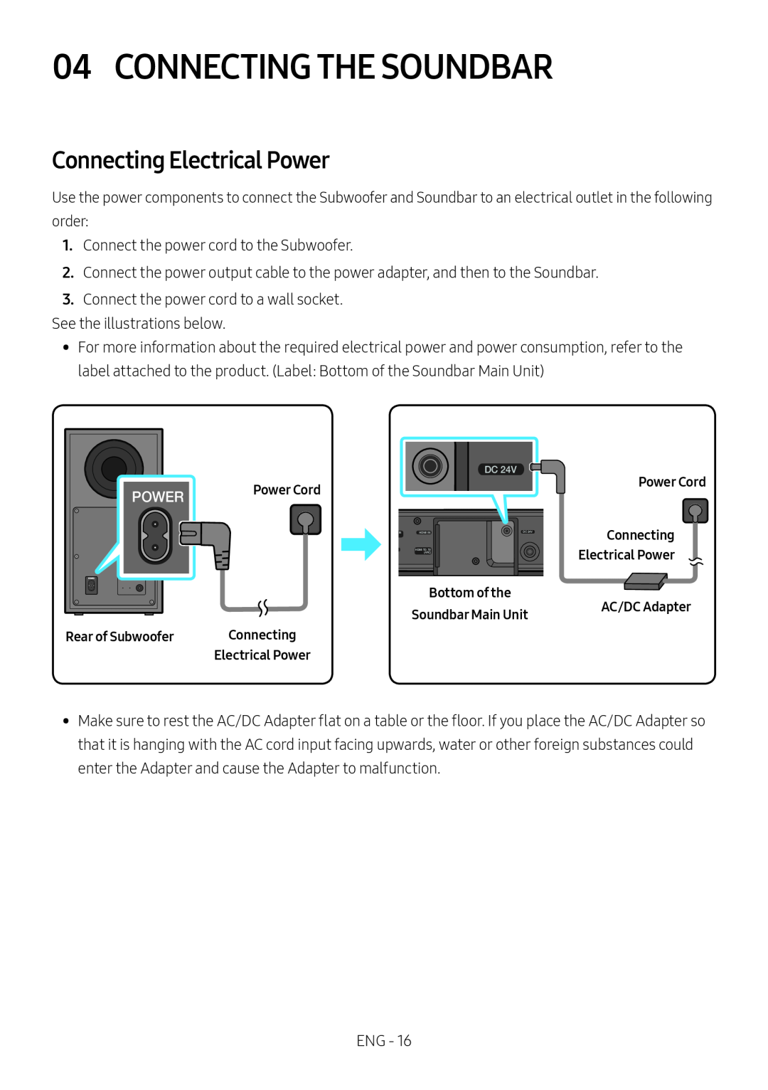 Connecting Electrical Power Standard HW-B57C