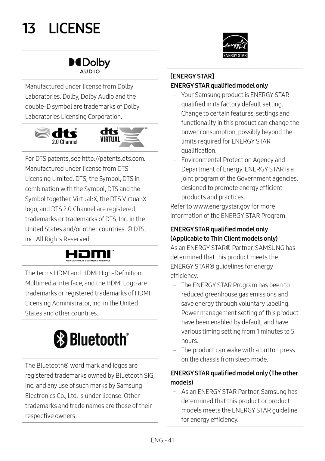 13 LICENSE Standard HW-B57C