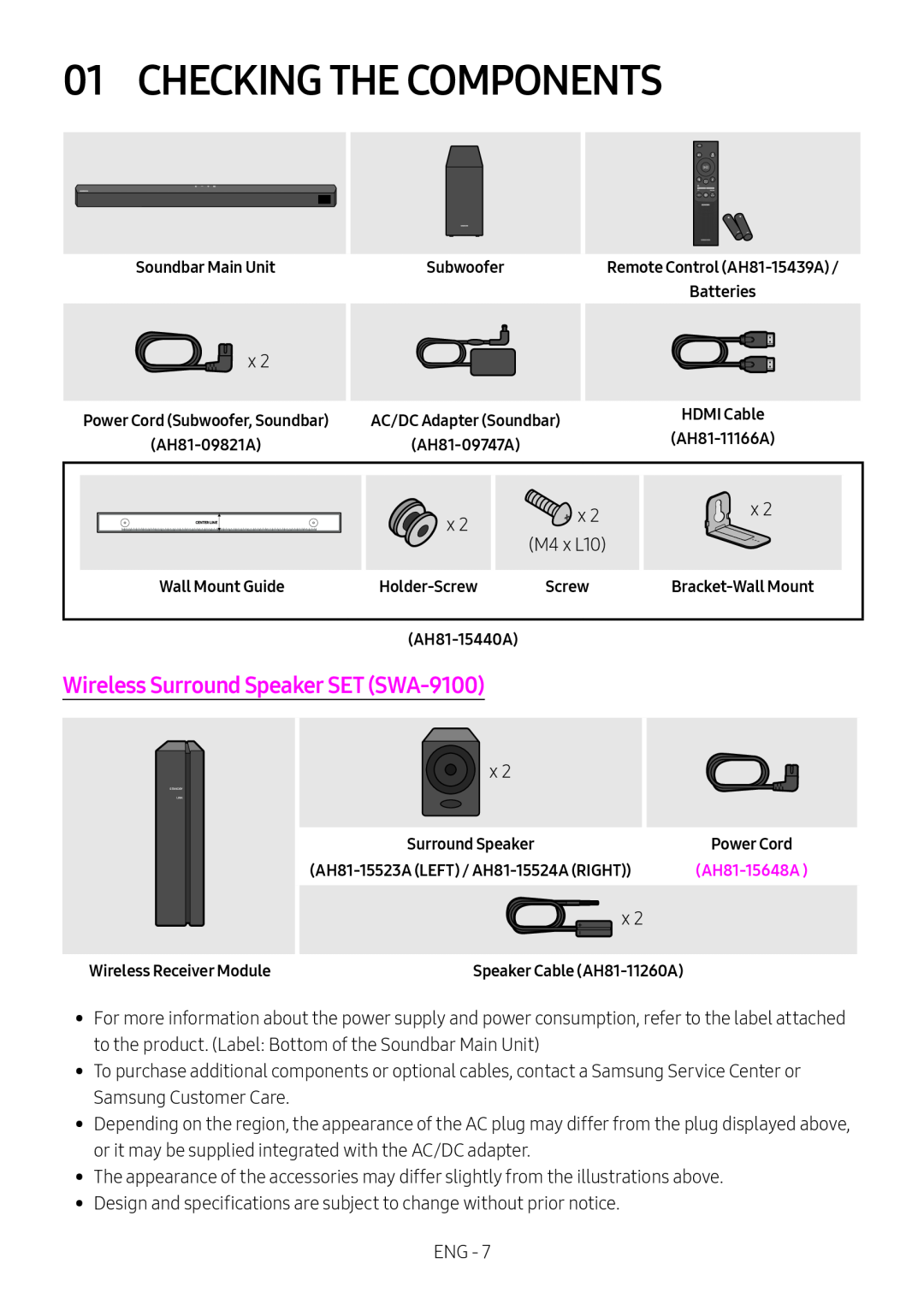 Wireless Surround Speaker SET (SWA-9100) Standard HW-B57C