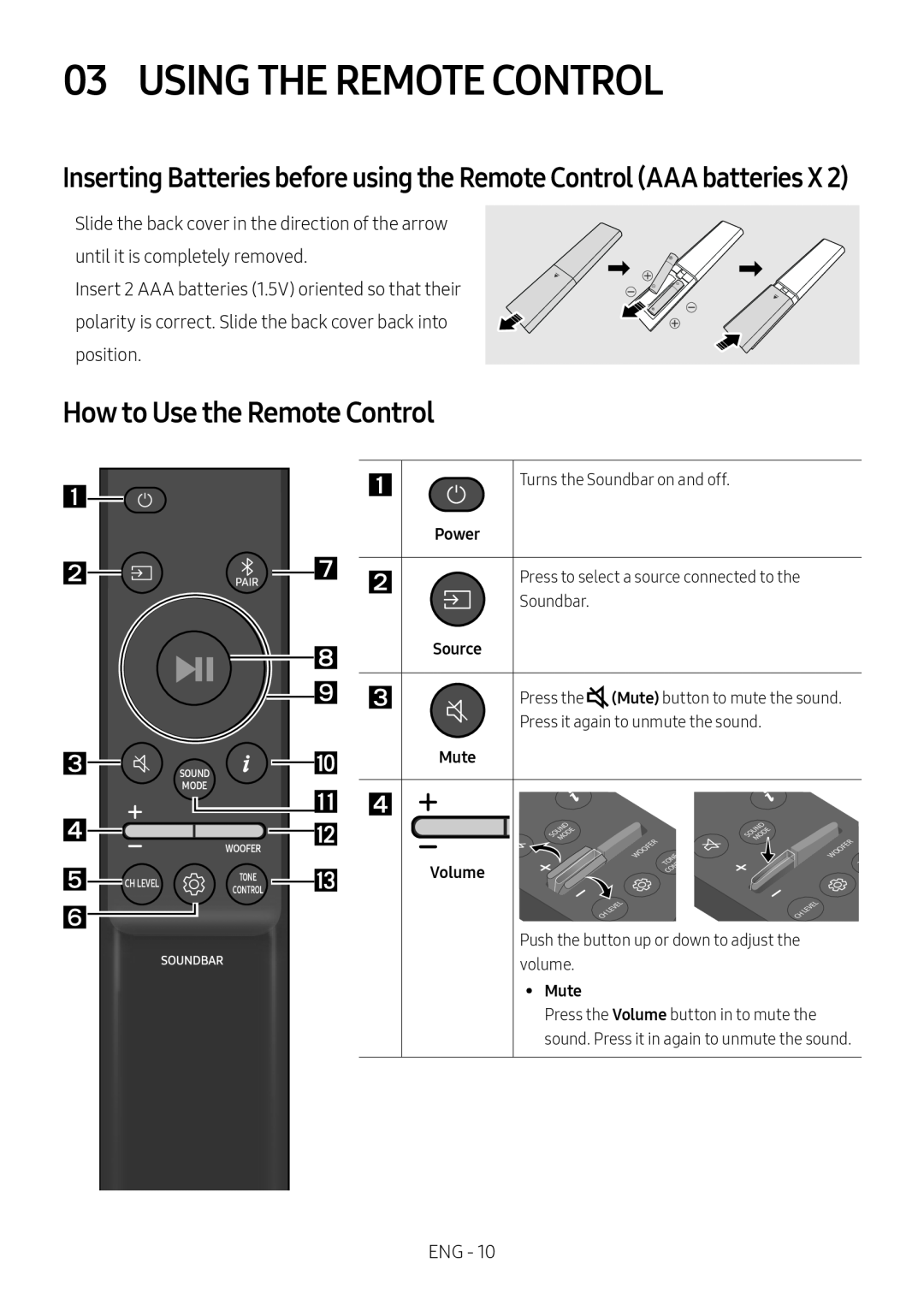 03 USING THE REMOTE CONTROL Standard HW-B53C