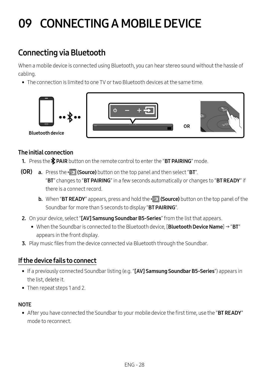 Connecting via Bluetooth Standard HW-B53C