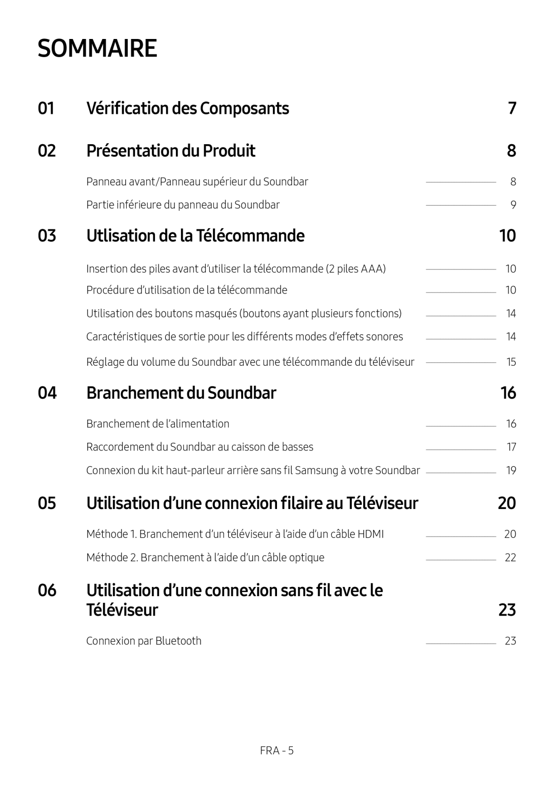 Vérification des Composants Standard HW-B53C