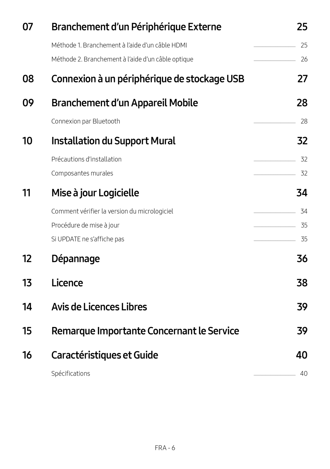 Branchement d’un Périphérique Externe Standard HW-B53C