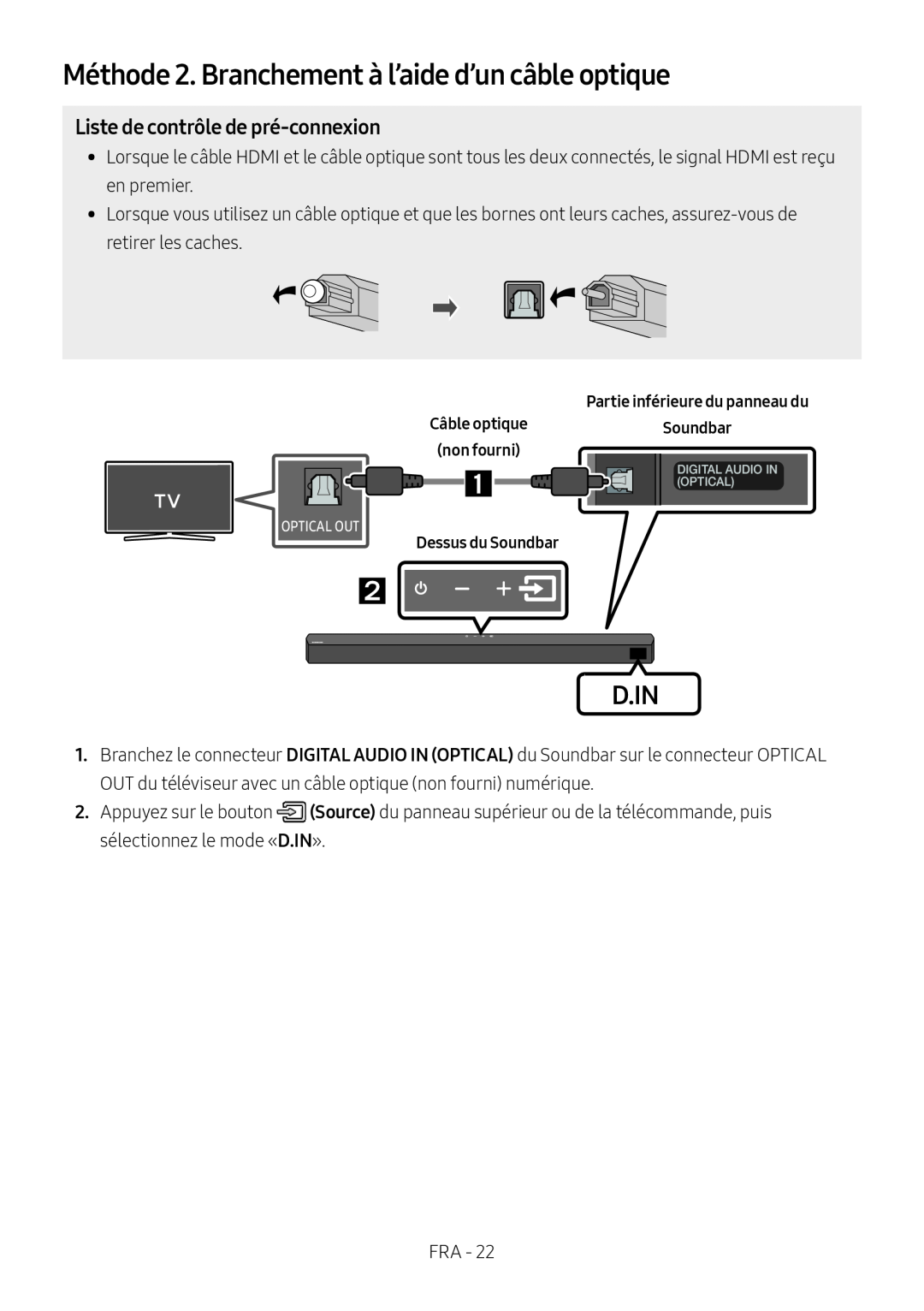 Liste de contrôle de pré-connexion Standard HW-B53C