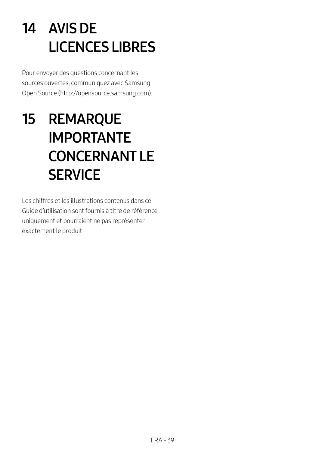 15REMARQUE IMPORTANTE CONCERNANT LE SERVICE