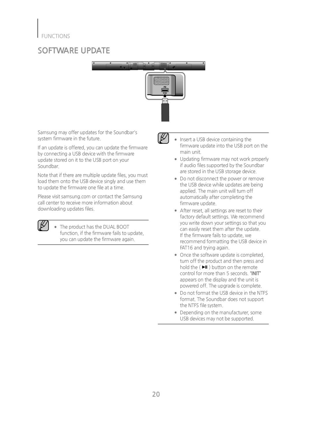 SOFTWARE UPDATE Standard HW-JM35