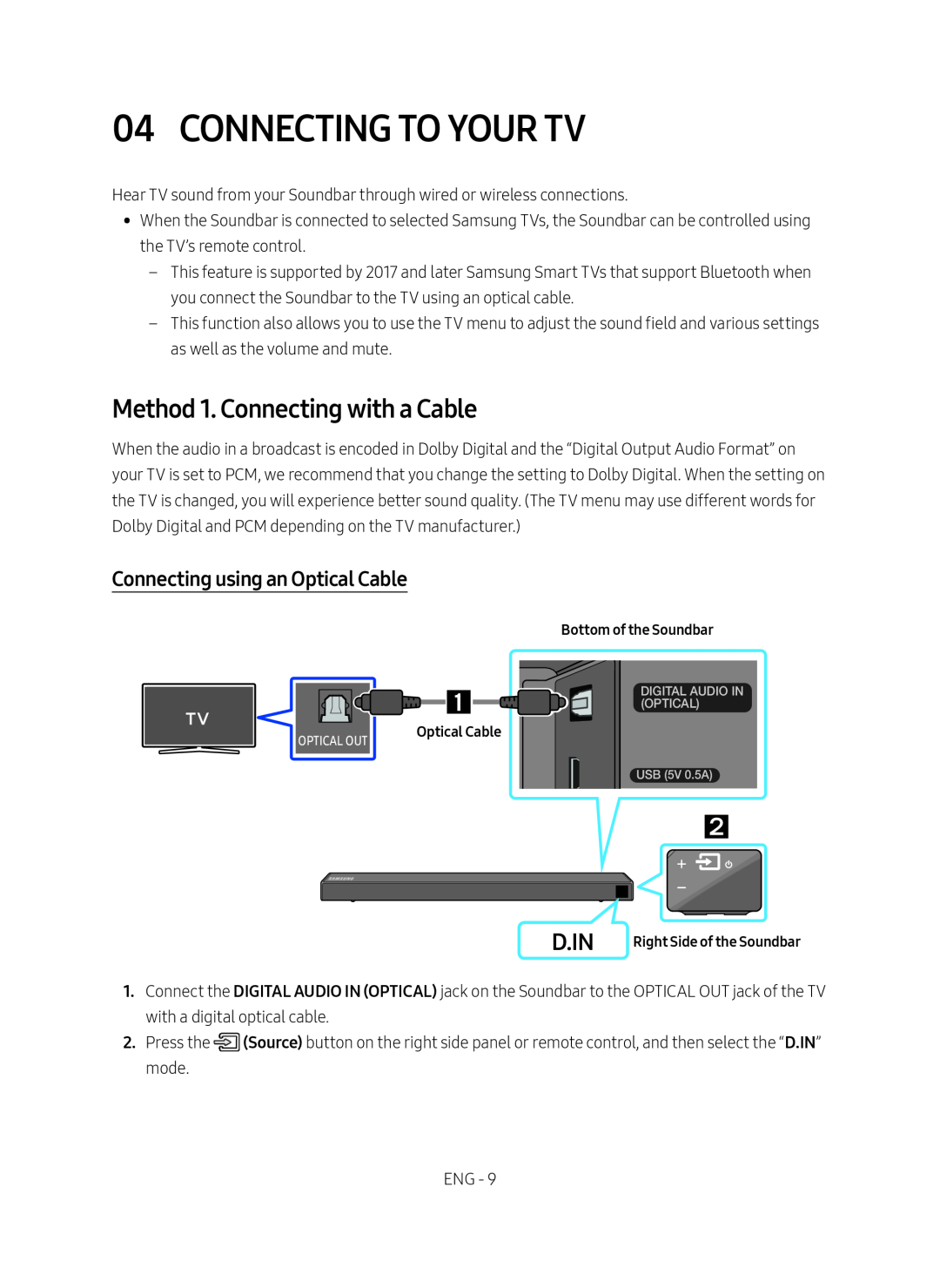 Method 1. Connecting with a Cable Standard HW-R650