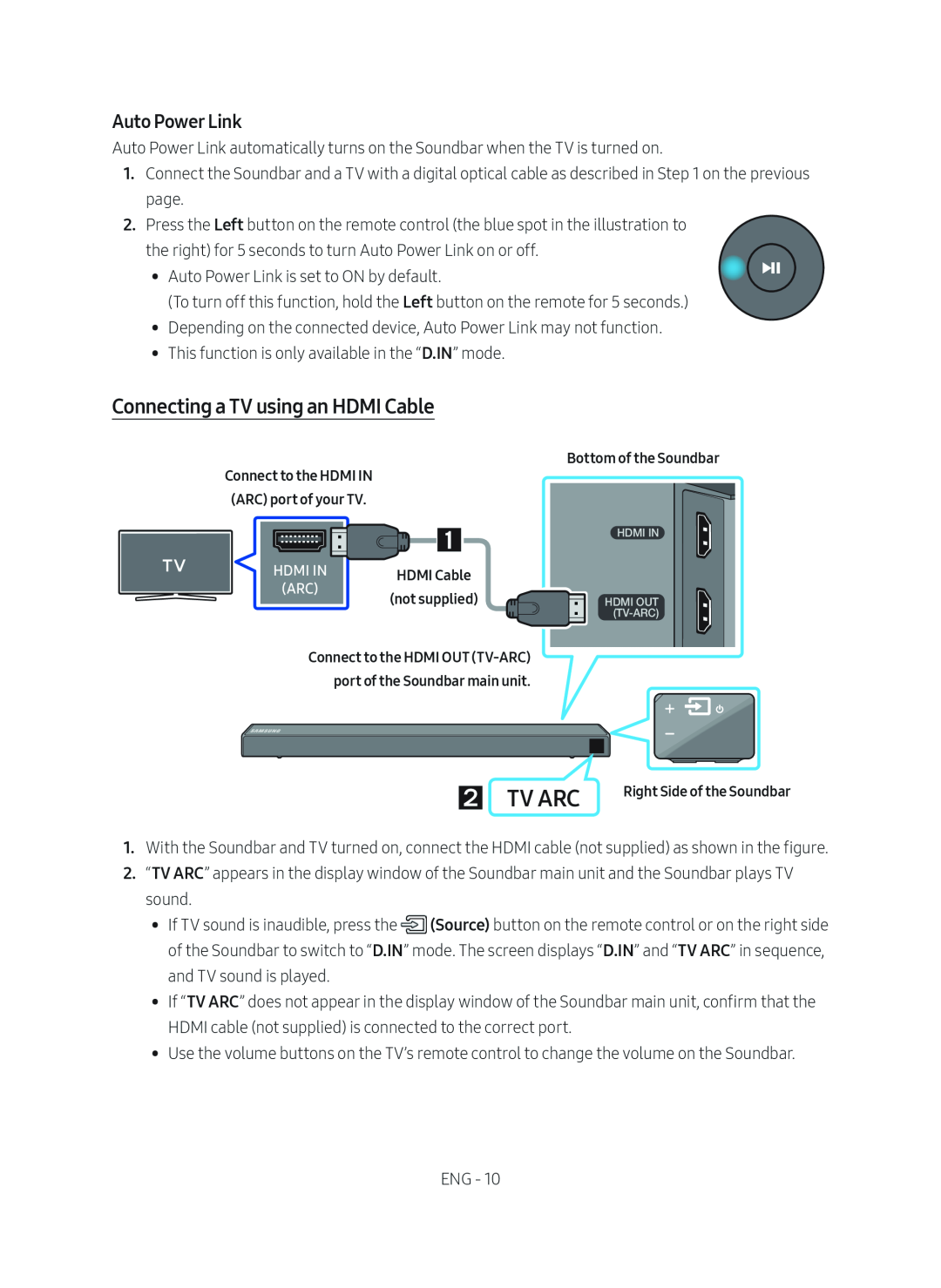 Connecting a TV using an HDMI Cable Standard HW-R650