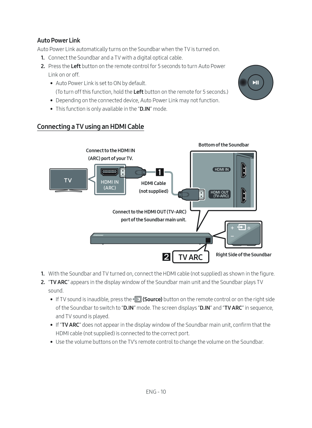 Connecting a TV using an HDMI Cable Standard HW-R650